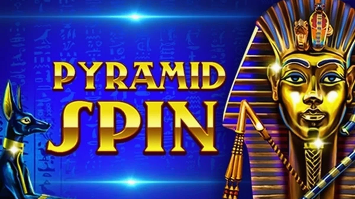 Tampilan visual slot Pyramid Spin dengan latar belakang piramida Mesir
