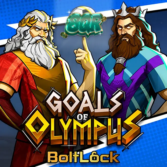 Tampilan visual grid slot Goals of Olympus BoltLock dengan tema mitologi dan sepak bola.
